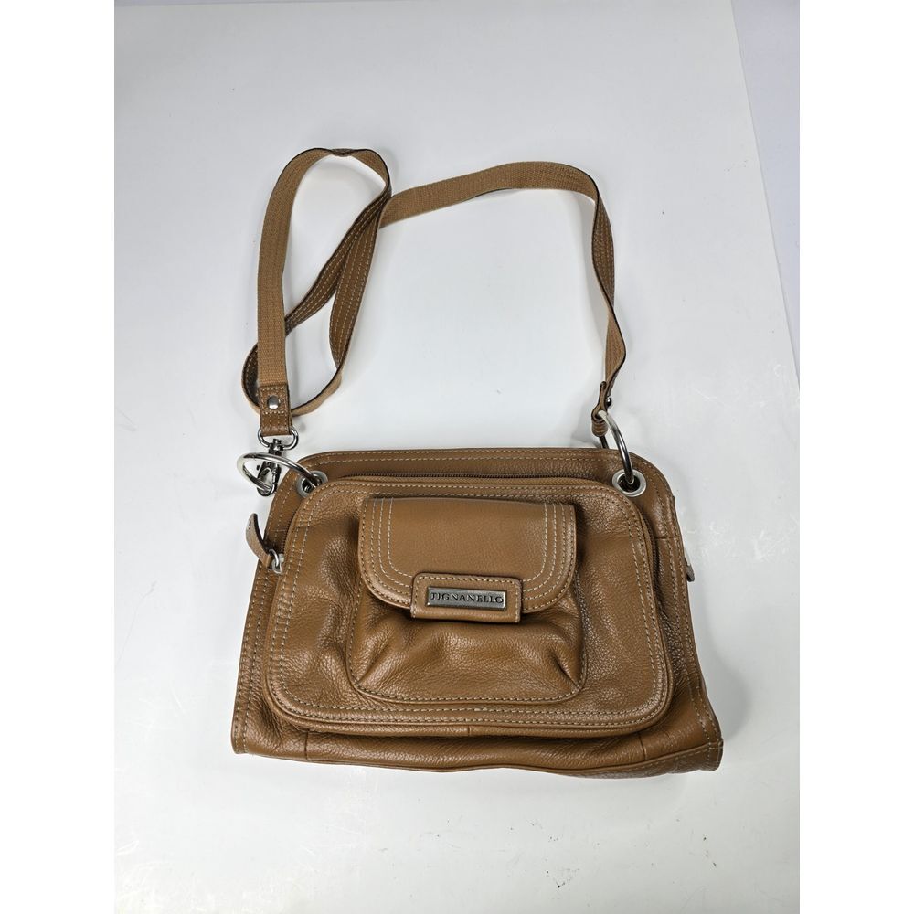 Tignanello Satchel Shoulder Bag Purse Brown Genuine Leather Casual Workwear Sz M